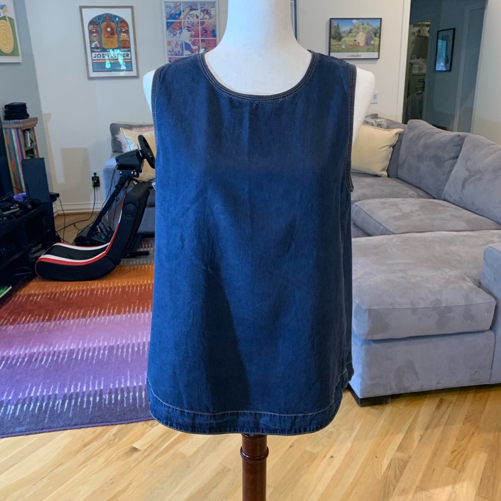 Donna Karan Navy Blue Tank Top